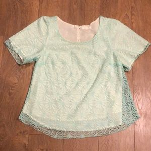 Mint lace blouse